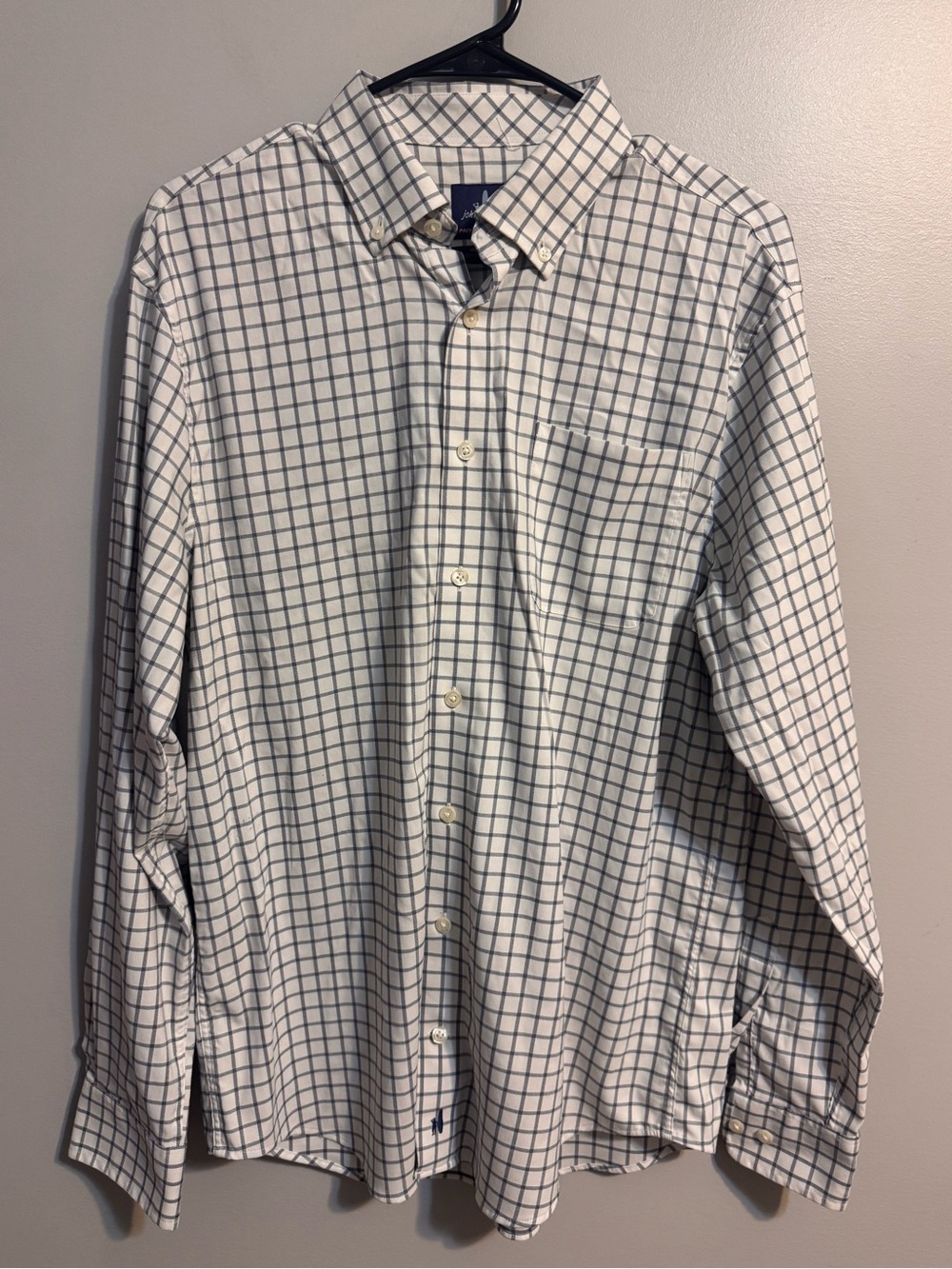 johnnie-O Prep-Formance Men’s Medium Check Plaid Performance Button Down Shirt